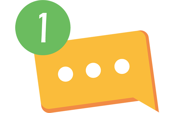 An unread SMS notification. Illustration.